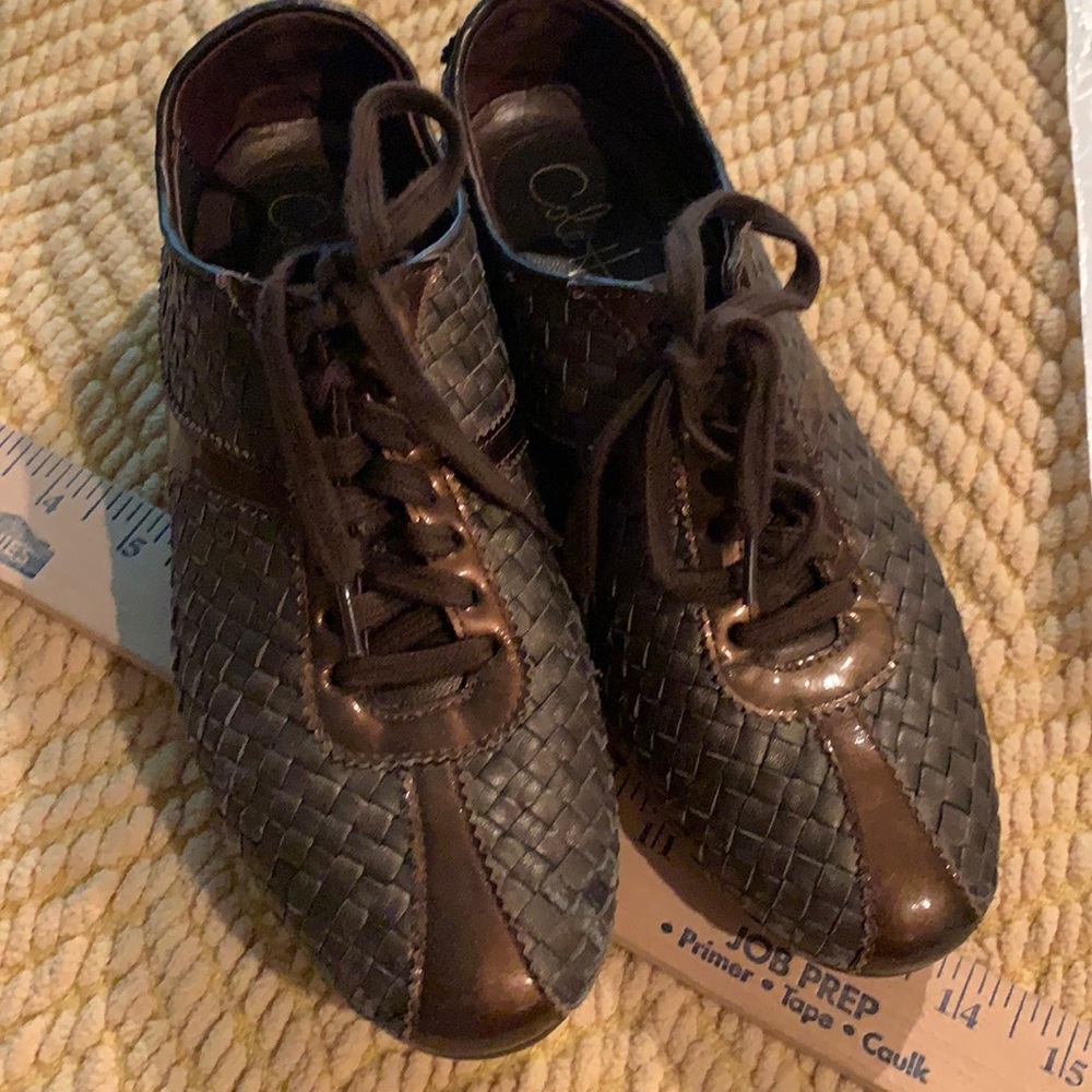 Cole Haan Nike Air Woven Patent 7M lace shoes